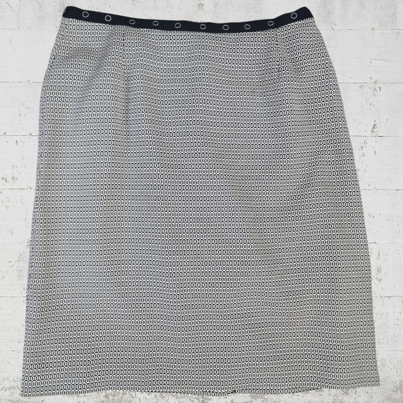 Y2K Vintage Norton McNaughton Chain Link Pencil Knee Length Skirt Size 12 - Picture 1 of 6